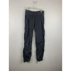 Lululemon Dance Studio  Pants Womens 4 Gray Ruched Drawstring Gym Athletic